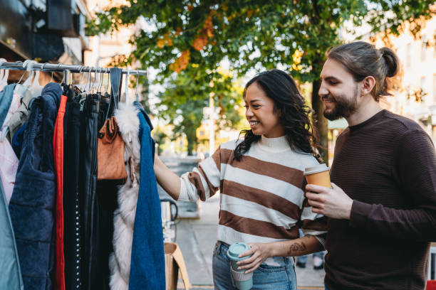 Price Clothes at a Yard Sale